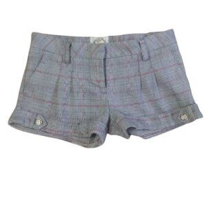 Low Rise Shorty Plaid Cuffed Shorts Size XS